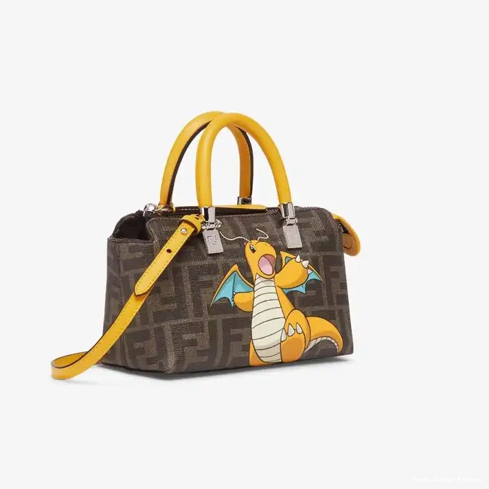 Affordable HOT By Yellow Fabric In Way FF Boston Bag Brown Fendi Mini Dragon Pokmon Motif The 0327